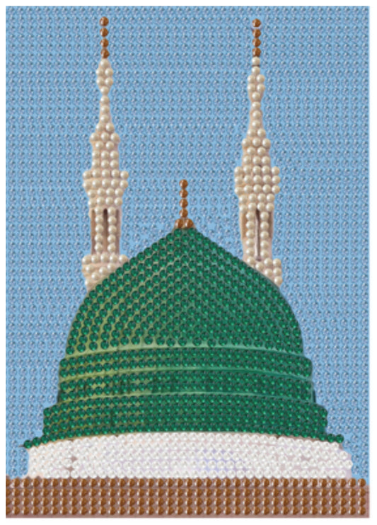 Masjid An-Nabawi - 5x7 Inch Canvas - Diamond Paint by Number Kit