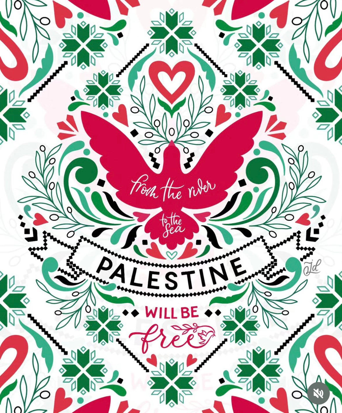 From the river to the sea - Palestine Laptop Sticker by Junoon Designs (Barbados) (6”x7”)
