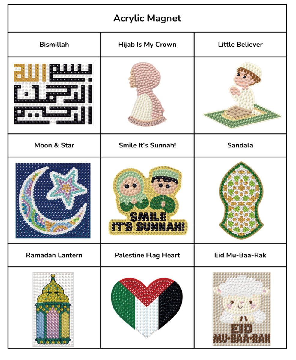 Eid Mubarak-baa-rak Magnet - Diamond Paint by Number Kit