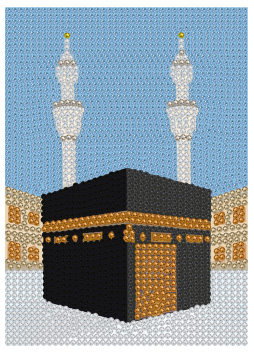The Holy Kaaba 5x7 Inch Canvas - Diamond Paint by Number Kit