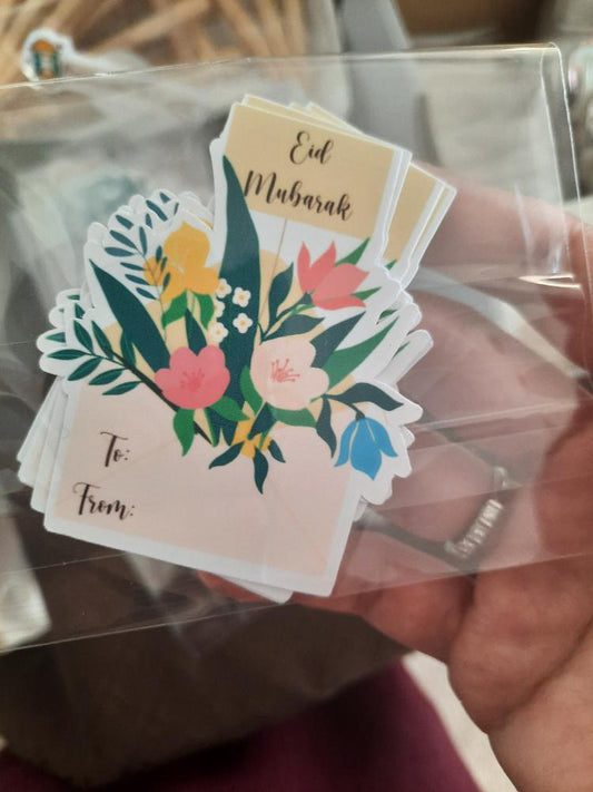 Eid Mubarak Floral Labels | Stickers | Amina Creates